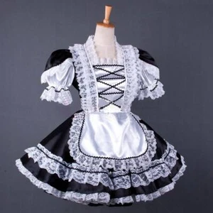 Doncella Francesa Niña Sissy Bloqueable Vestido Satén Disfraz Cosplay Hecho a medida - Imagen 1 de 3
