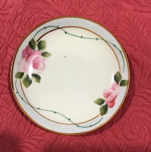 Vintage Nippon China Roses  Saucer - Picture 1 of 3