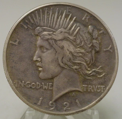 1921 high relief Peace United States silver dollar, #70198 Cover