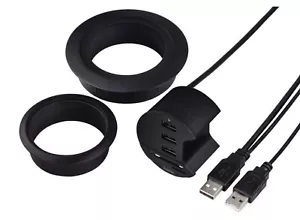 Hama USB-Hub + Karten-Leser Tisch-Einbau 3x USB-Port Card-Reader SD SDXC microSD - Bild 1 von 8