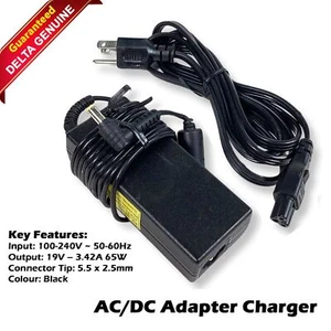 Delta Electronics AC/DC Adapter 3.42A 65W Laptop Charger W/ Power Cord ADP-65JH - Picture 1 of 8