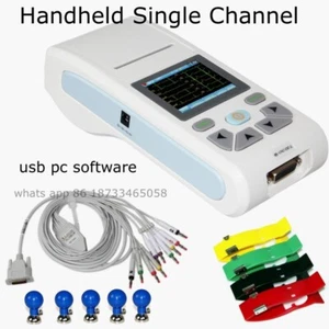 CE 1 Channel ECG Electrocardiograph 12 Lead EKG USB PC Software Touch Digital - Picture 1 of 12