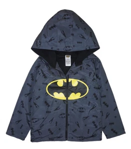 Batman Boys Caped Jeresy Lined Windbreaker Jacket Size 2T 3T 4T 5T 4 5 6 7 - Picture 1 of 4