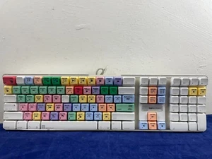 Apple Mac White USB Wired Keyboard Mouse A1048 M5769 w/ LogicKeyboard Keycaps - Picture 1 of 4