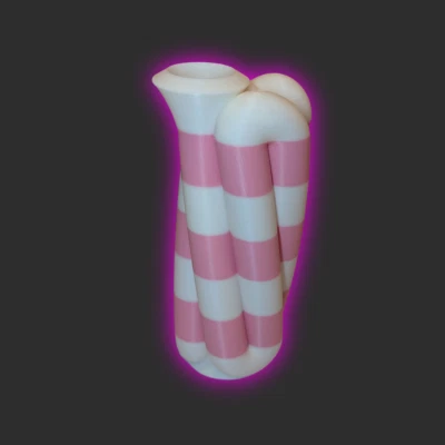 Pocket Didgeridoo - Travel Spiral didge Pink White compact Key of E