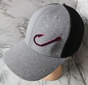 Olukai rosa/schwarz bestickt Flexfit Netz Rückseite grau & schwarz Herren Fisch Haken Einheitsgröße - Bild 1 von 11