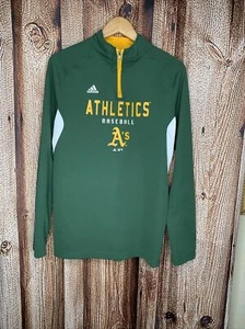 Adidas Oakland Athletics A’s 1/4 Zip Pullover Sweater Youth Boys XL (18) EUC - Picture 1 of 3