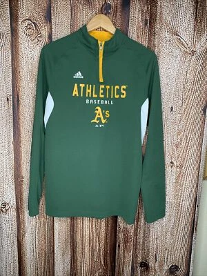 Adidas Oakland Athletics A’s 1/4 Zip Pullover Sweater Youth Boys XL (18) EUC - Image 1 of 3