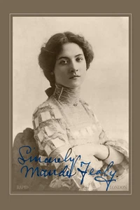 MAUDE FEALY Silent Film Actress Beauty Photo Cabinet Card CDV Autograph RP - Picture 1 of 1