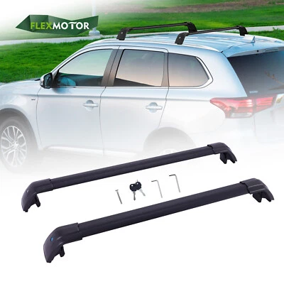 Roof Rack Cross Bars for Mitsubishi Outlander 2014-2021 Luggage Lockable Black - Image 1 of 4
