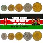 5 Different Kenyan Coins. Old Collectible Money From Africa. Foreign Currency