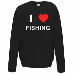 Fishing I Love Sweater Pullover Erwachsene Rundhals Langarm Sweatshirt - Bild 1 von 34