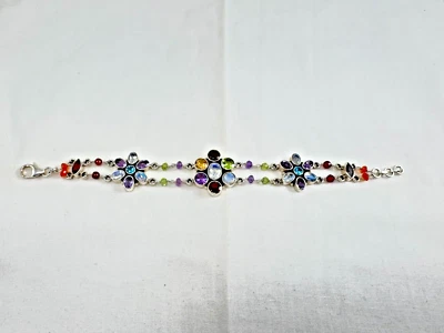 Pulsera Nicky Butler Plata de Ley 925 Granate Multicolor Talla 7 (gm10) Foto 1 de 4