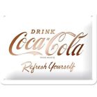 panneau étain, panneau métal, panneau décoratif 6 x 8 pouces - Coca-Cola - Rafraîchissez-vous