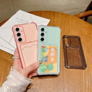 Klare Kartenfach Brieftasche Hülle für Samsung S25 S24 FE S23 S22 Ultra A05S TPU Cover - Bild 1 von 16