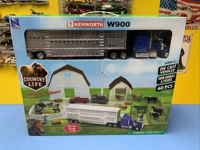 New-Ray Kenworth W900 Country Life Diecast Vehicle, Farm Animals & Figure 60 PCs - Image 1 of 4