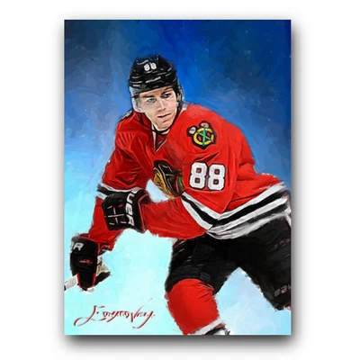 Tarjeta de arte limitada Patrick Kane #7 32/50 firmada por Edward Vela (Chicago Blackhawks) Foto 1 de 2