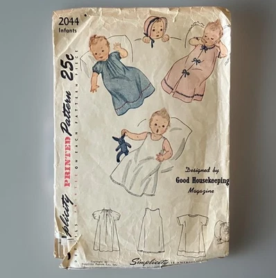 Simplicity 2044 Vintage Infant Layette Sewing Pattern 1947 Cut and Complete - Image 1 of 4