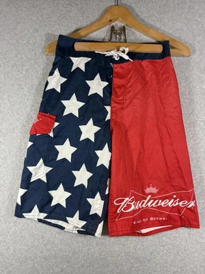 Bañador Budweiser para Hombres 30 Rojo Blanco Azul Bandera Americana Estrellas Board Shorts Foto 1 de 4