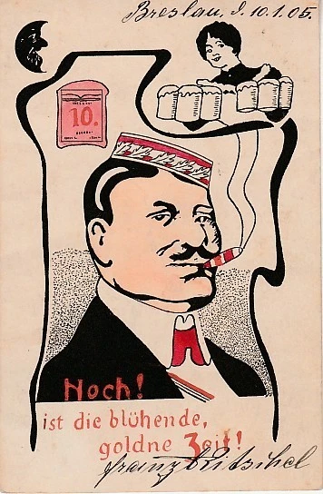 Studentika 1905 Breslau Couleurkarte Studentica Burschenschaft Polen Wroclaw - Bild 1 von 1