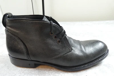 Bota Chelsea Masculina John Varatos 10 Cinza Feita à Mão Itália Chukka Tornozelo Sola de Couro - Imagem 1 de 4