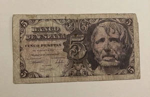Banknote Spanien 5 Peseten 1947 Vorsilbe 2979301 (1431) - Bild 1 von 2