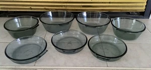 7 Stück Pyrex Flameware blau getönt - Töpfe - (2) 832-B, 833-B, (3) 817-B, ohne Deckel/Griff - Bild 1 von 22