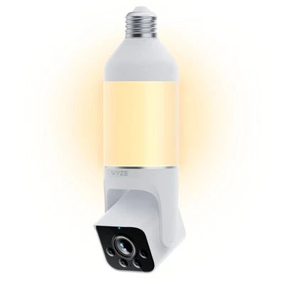 Bulb Cam Security Camera, 2K HD Outdoor Light Bulb Camera, Color Night Vision... - Image 1 of 4