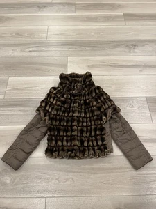 Cappotto imbottito Max Mara Weekend pelliccia sintetica marrone taglia 2 - Foto 1 di 10
