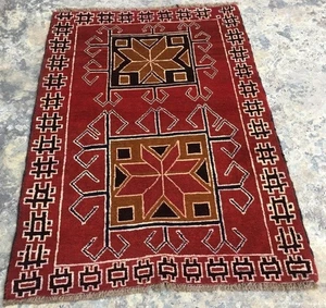 Afghan Rug, Vintage Mini Rug, Turkish Rug, Boho Rug, Oushak Design Rug 3x5 ft - Picture 1 of 7