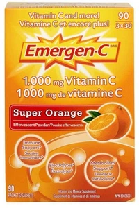 Emergen-C Super Orange 1000mg Vitamin C|90 packets Count| CANADA| EXP JULY 2026 - Picture 1 of 4