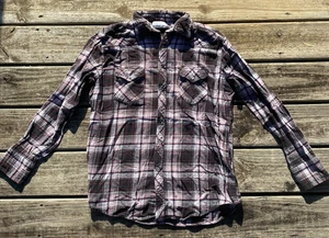 Camisa occidental de franela a cuadros Wrangler Wrancher manga larga negra roja PearlSnap - Imagen 1 de 10