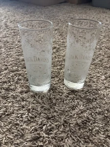 Jack Daniels alte Nr. 7 geätzte Schneeflocken Longdrinkglas guter Zustand, 2er Set - Bild 1 von 2