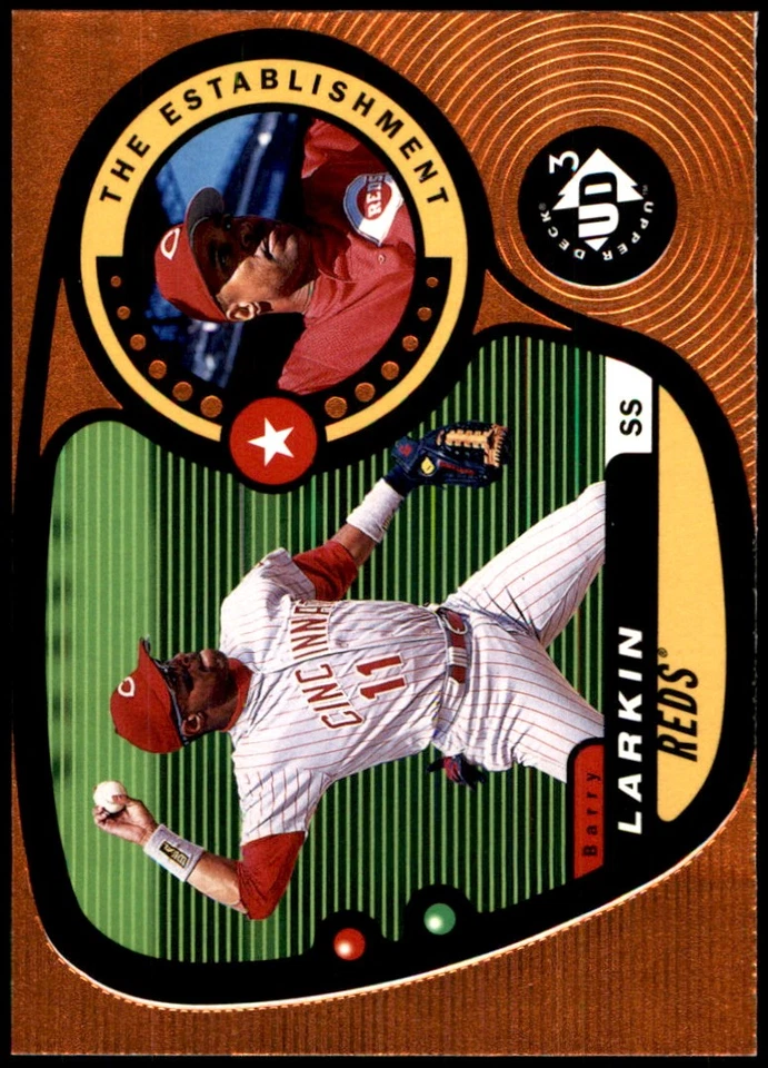 Barry Larkin 1998 Upper Deck UD3 #157 Reds MLB READ FREE SHIPPING AutographDen - Image 1 of 2