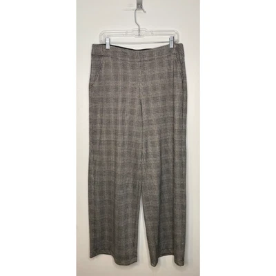 NWT Max Studio Wide Leg Pull-On Pants Black Tan Plaid Stretch Size XL - Image 1 of 4