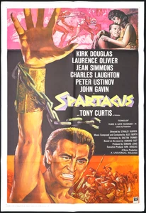Spartacus ORIGINAL US One Sheet Film Poster Kirk Douglas Kubrick Olivier 1968RR - Imagen 1 de 5