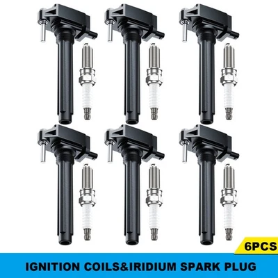 6X Ignition Coil +Iridium Spark Plug For 2011-2016 Chrysler Town & Country 3.6L Foto 1 de 4