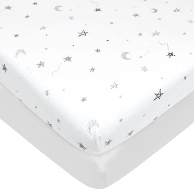 Baby Company 2 Pack Printed 100% Natural Cotton Jersey Knit Fitted Portable/M... - Image 1 of 4