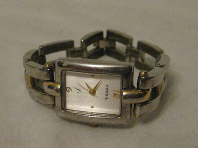 Fossil F2 wristwatch watch ladies time ES-8924 300010 pre-owned women's  - Photo 1/4