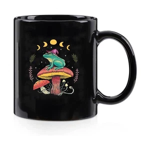 11oz Magical Frog and Mushroom Mug, Cute Witchy Coffee Cup, Fantasy Gift - Picture 1 of 6