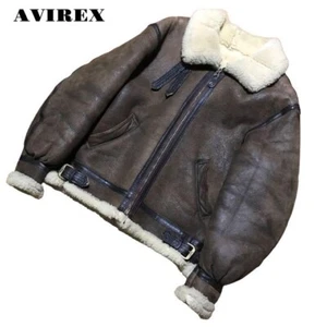 AVIREX Type B-3  Flight  Mouton Leather Jacket Size 38  Made in USA - Picture 1 of 10