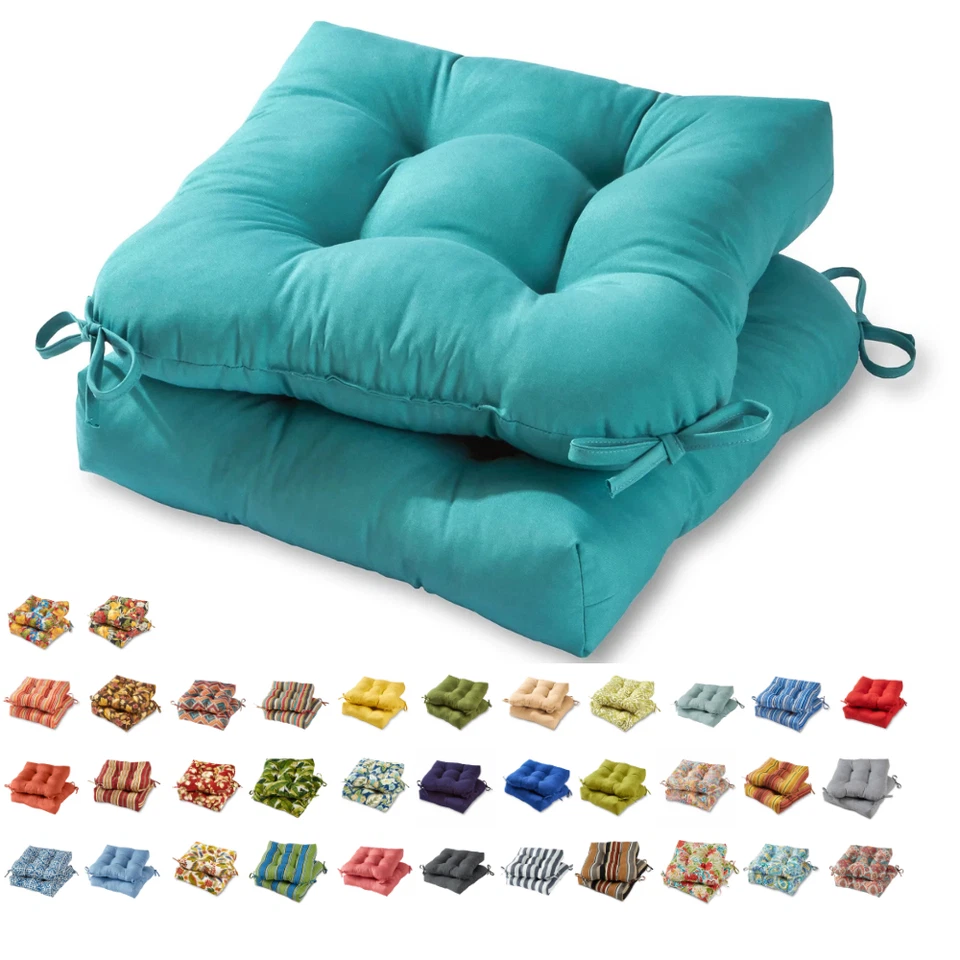 20 in. Cojín de asiento reversible acolchado cuadrado exterior 100% poliéster, juego de 2 Foto 1 de 1