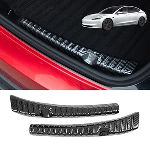 2PCS Rear Bumper Protector Trunk Guard Plate for 2024 Tesla Model 3 Highland - Picture 1 of 8