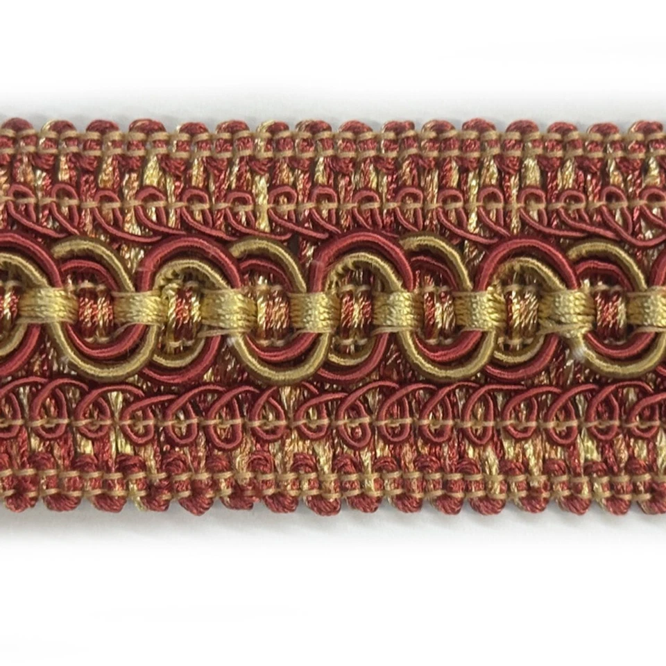 Recorte de cinta para cortinas por yarda - rojo y amarillo - recorte de cinta - 1 pulgada Foto 1 de 1