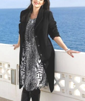 NEU: WOW KLASSIKER MANTEL REVERS 38% WOLLE GR 60 MIAMODA schwarz 160€ *57065100 - Bild 1 von 2