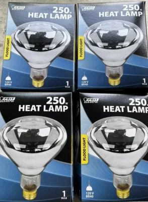 Feit Electric BR40 Heat Lamp Lightbulb, 250W, 120V New in Box - Image 1 of 2