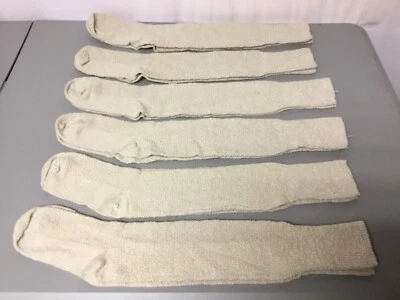Calcetines hasta la rodilla largos elásticos de algodón Burlington pesados medianos 6 pares beige #701L Foto 1 de 2