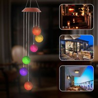 Solar Colour-Changing Wind Chimes Light LED Garden Outdoor Lights Hanging UK YMC