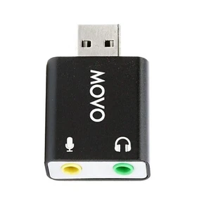 Movo USB-AC 3.5mm TRS Microphone to USB 2.0 Stereo Audio External Sound Card ... - Picture 1 of 7