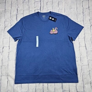 IZOD MENS SIZE XXL Saltwater Graphic T Shirt Light Blue Dog Flamingo Floaty - Picture 1 of 11